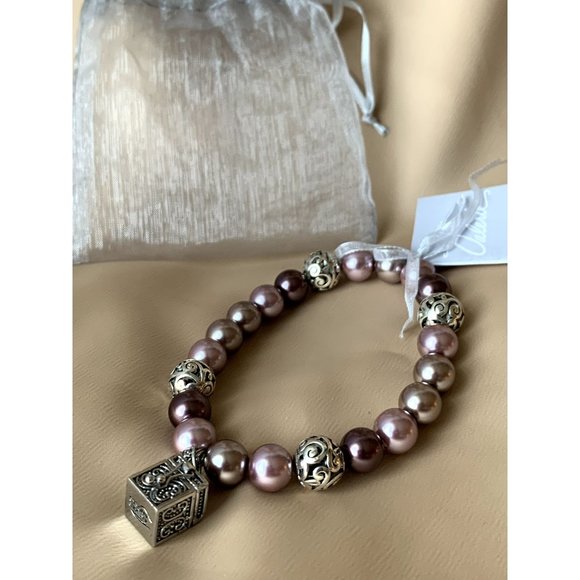 Valerie Parr Hill Faux Pearl Prayer Box Bracelet NEW WITH TAG - Picture 1 of 8